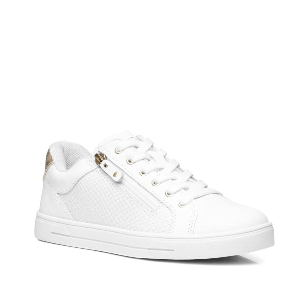 Tenis Pegada 211163-01 Branco/Dourado 2