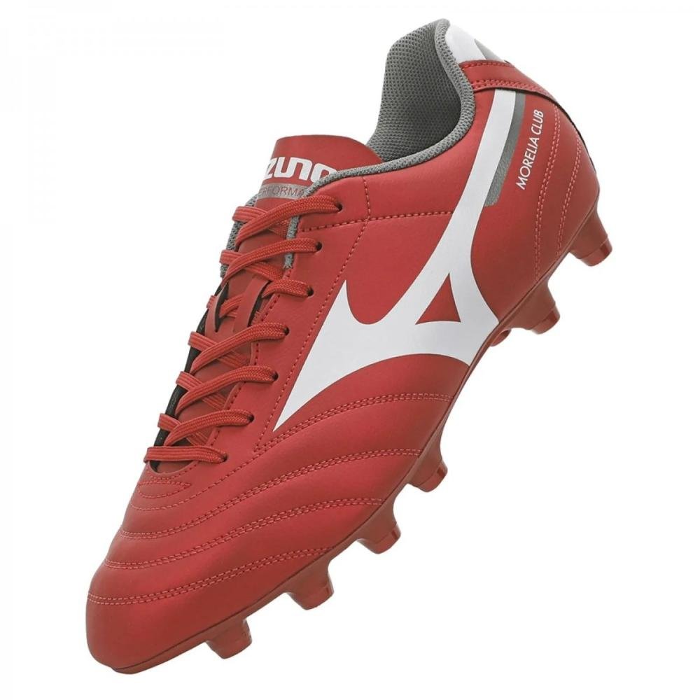 Chuteira Mizuno Campo Morelia Club Md Vermelho/Branco 2
