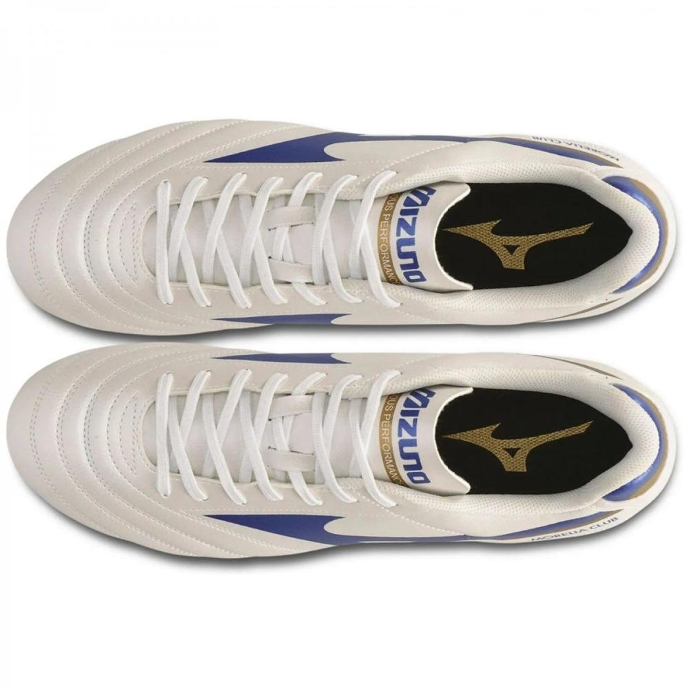 Chuteira Campo Mizuno Morelia Club Md Branco/Azul 3