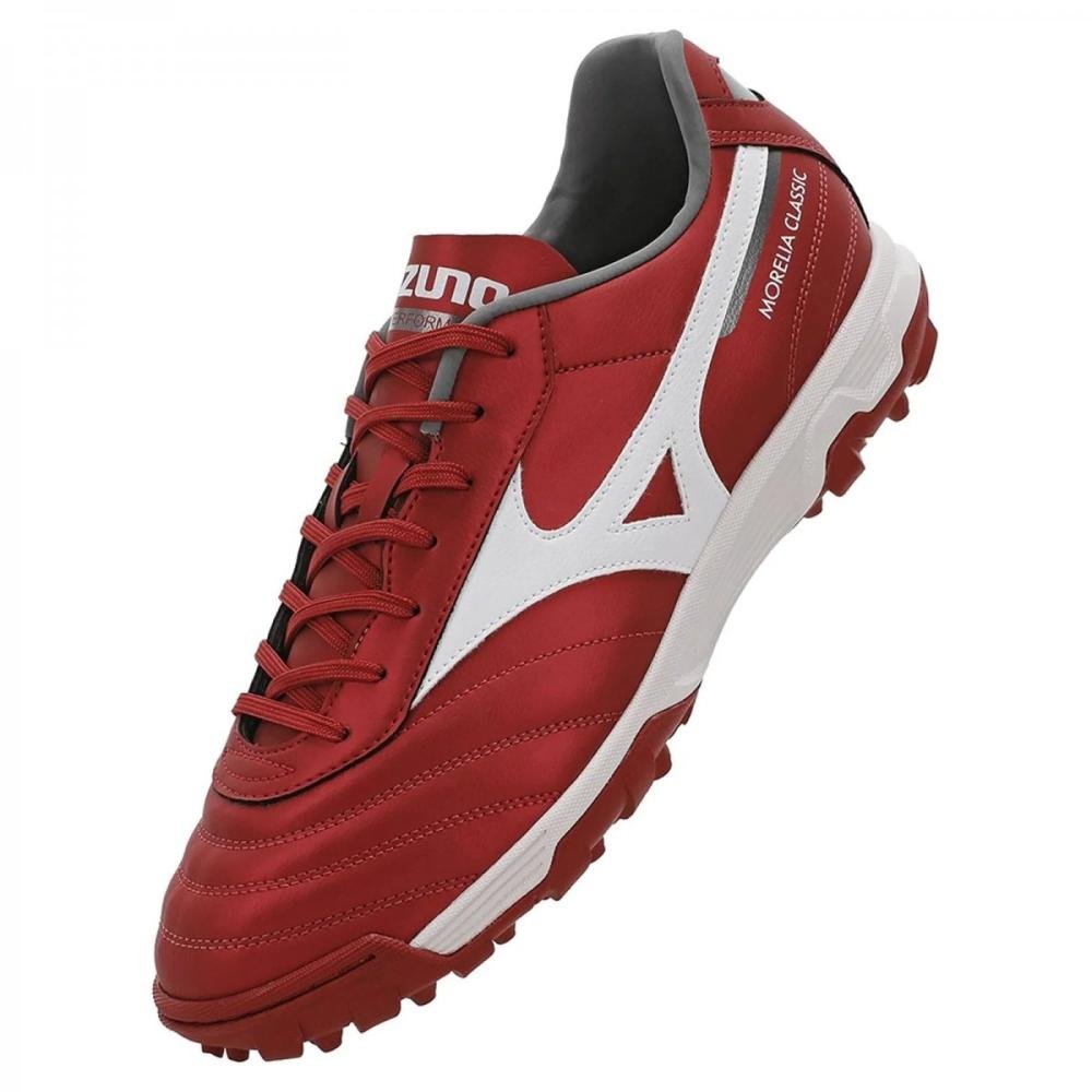 Chuteira Society Mizuno Morelia Classic As Vermelho/Branco 4