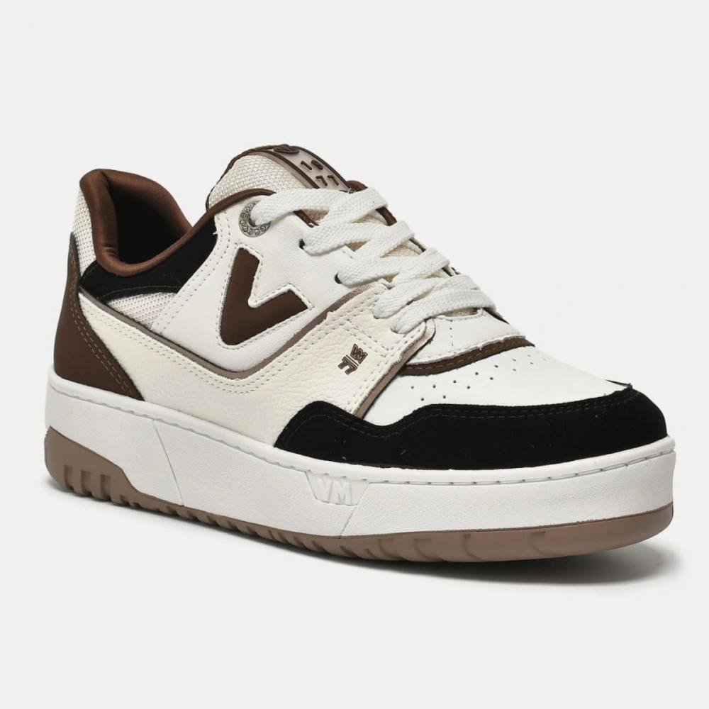 Tenis Via Marte 042-031-19 Casual Feminino Branco/Marrom 2