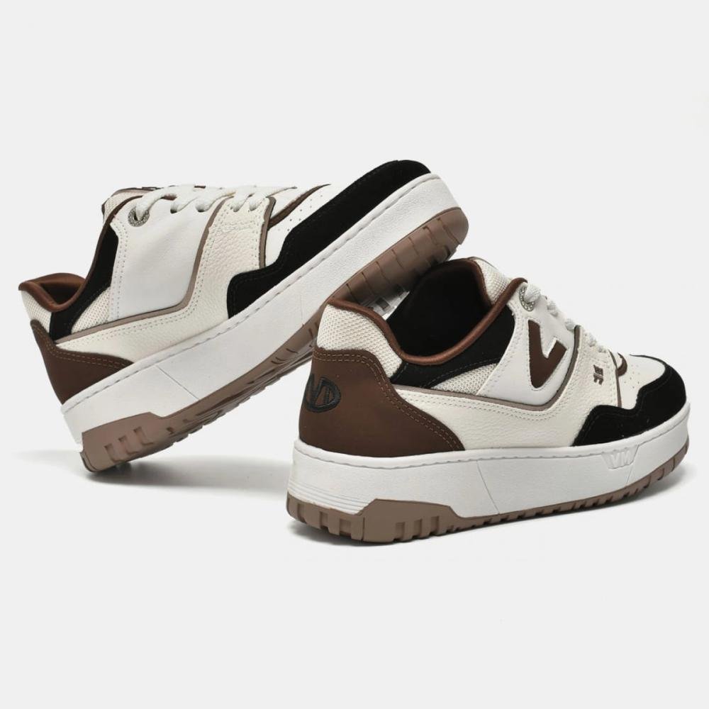 Tenis Via Marte 042-031-19 Casual Feminino Branco/Marrom 3