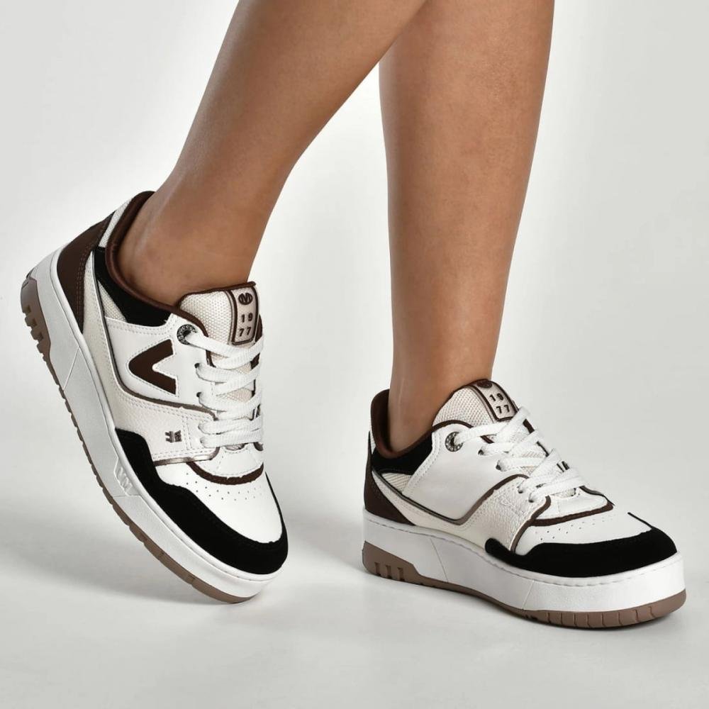 Tenis Via Marte 042-031-19 Casual Feminino Branco/Marrom 4