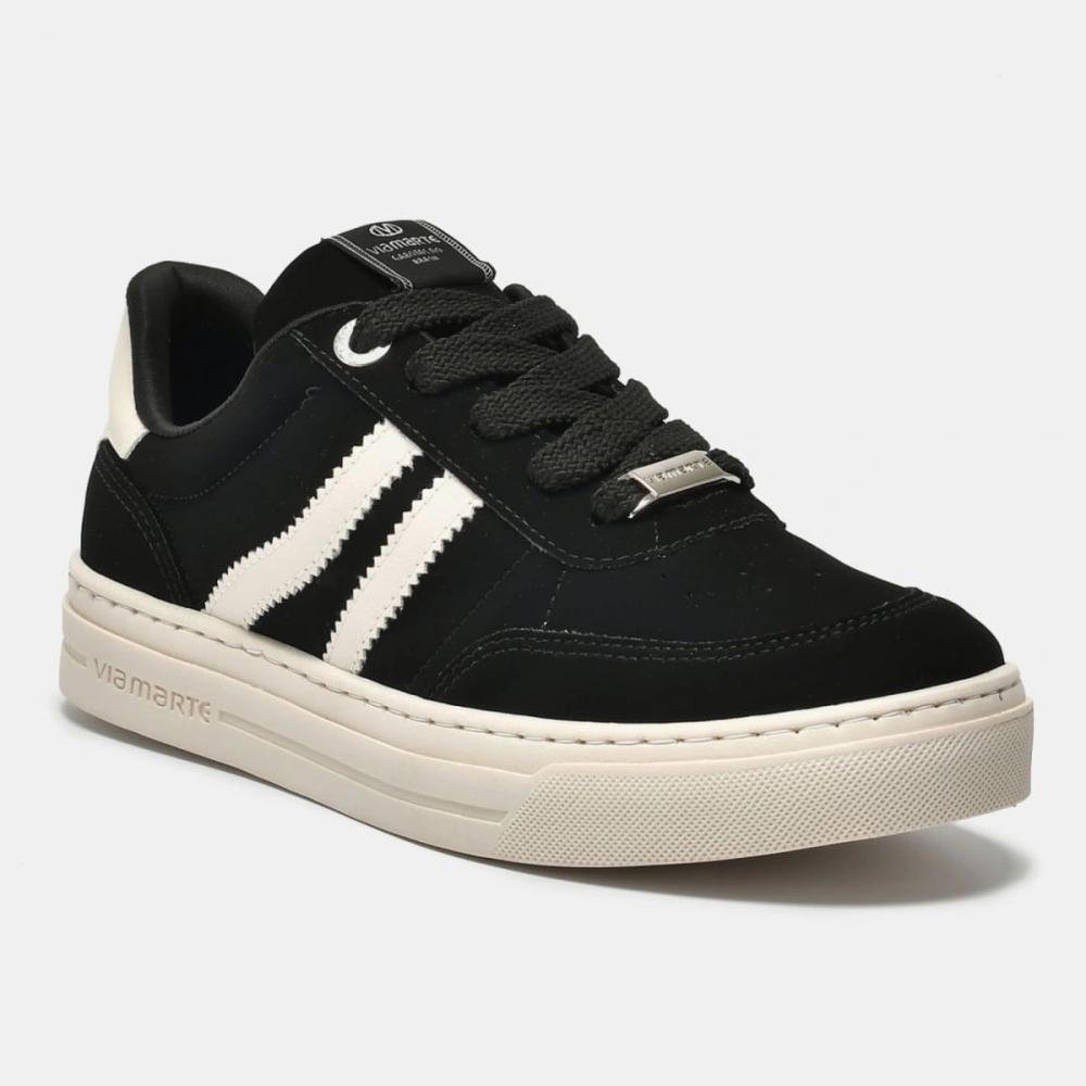 Tenis Via Marte 281-001-02 Feminino Preto/Bege 2