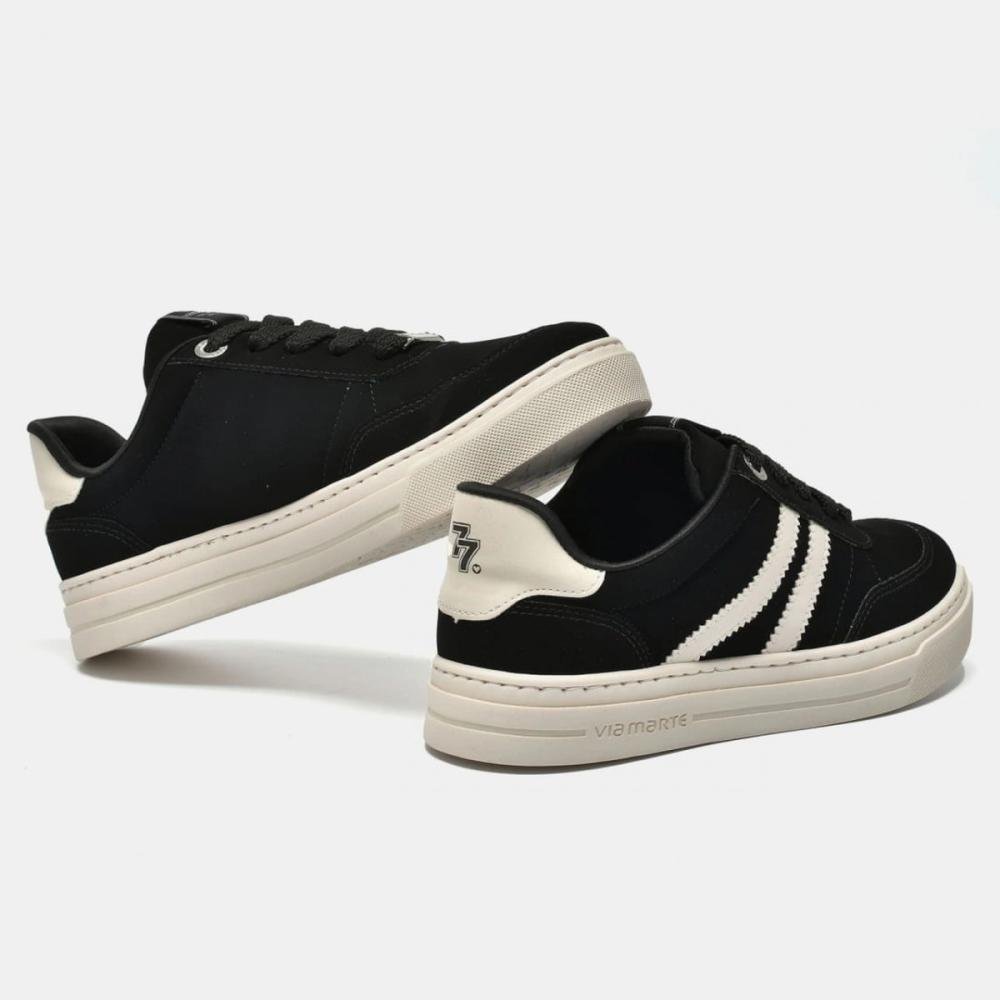 Tenis Via Marte 281-001-02 Feminino Preto/Bege 4