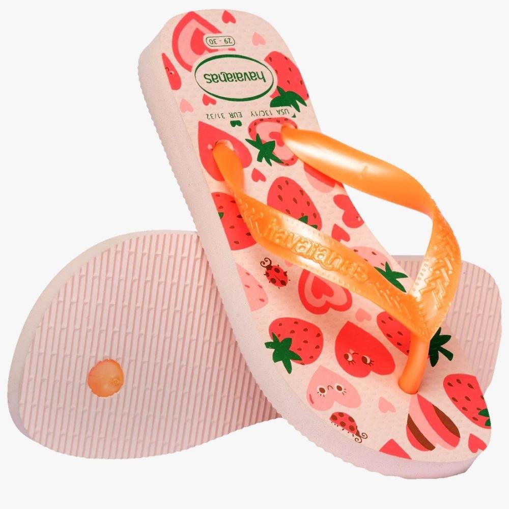Chinelo Havainas Kids Flores Fc Juvenil Rosa/Laranja 2
