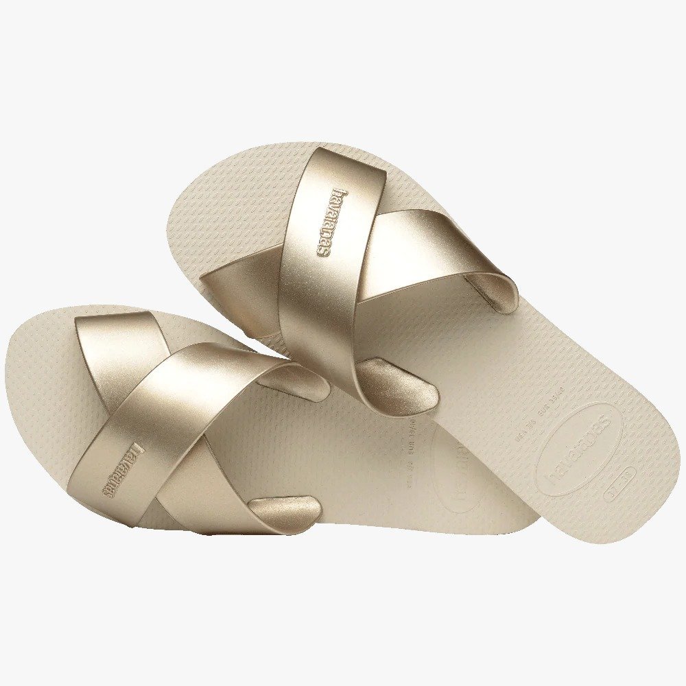 Chinelo Havaianas Aqua Metal Fc Dourado 4