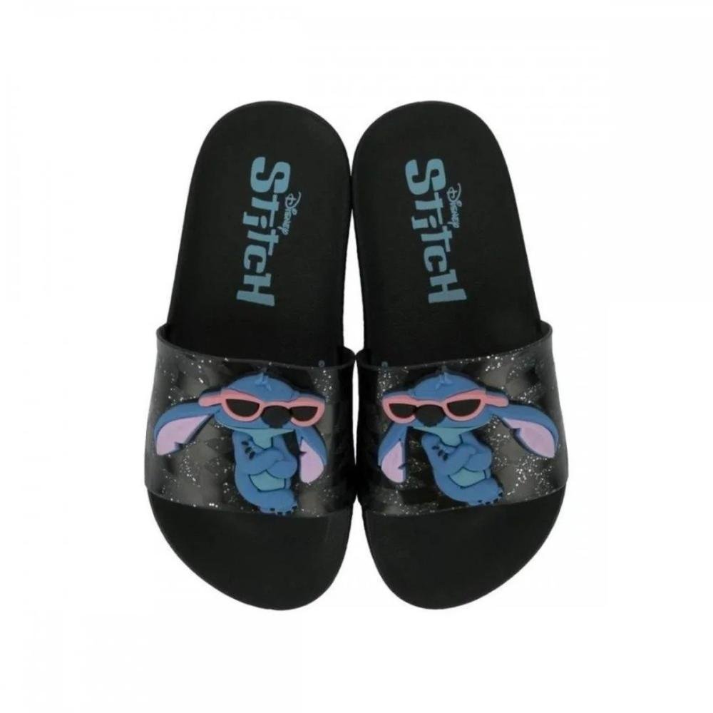 Chinelo Grendene Stich Slide 23285 Preto/Azul 4