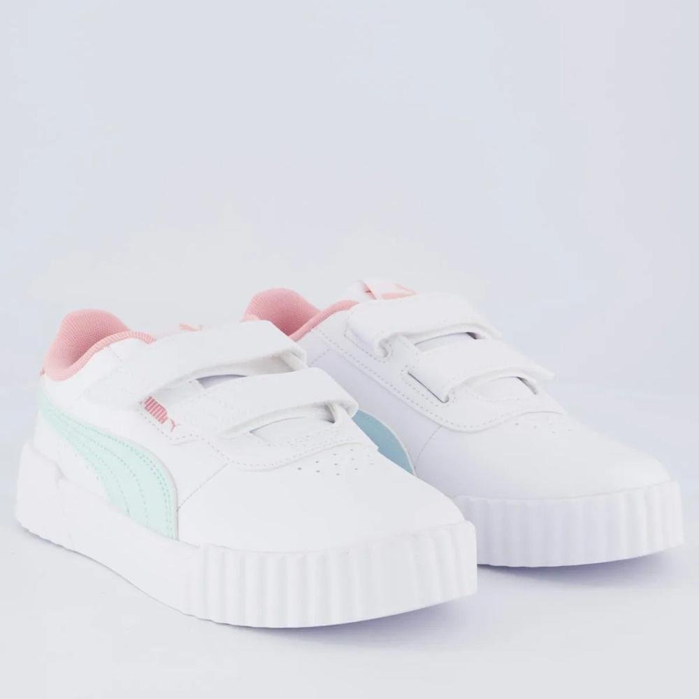 Tenis Puma Carina 3.0 V Ps Branco/Verde 2