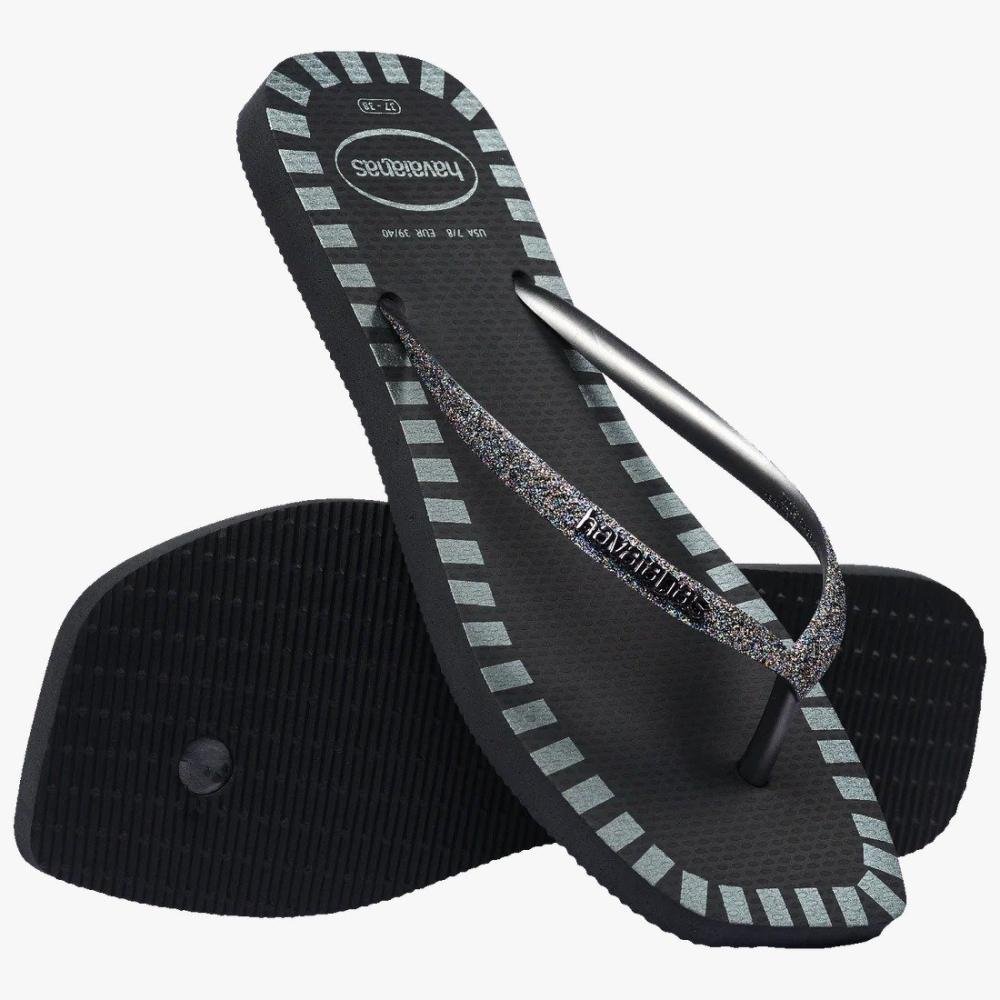Chinelo Havaianas Glitter Control Fc Preto/Cinza 2