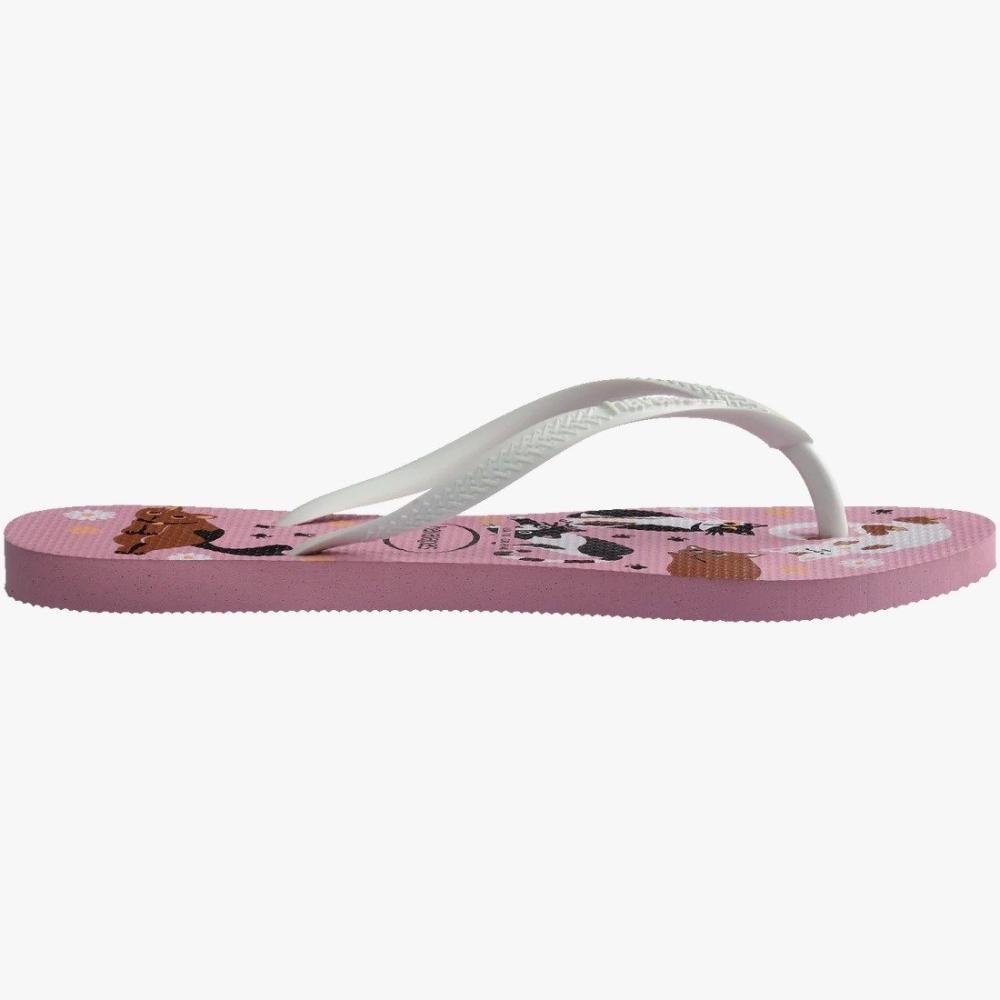 Chinelo Havaianas Slim Pets Fc Branco/Rosa 2