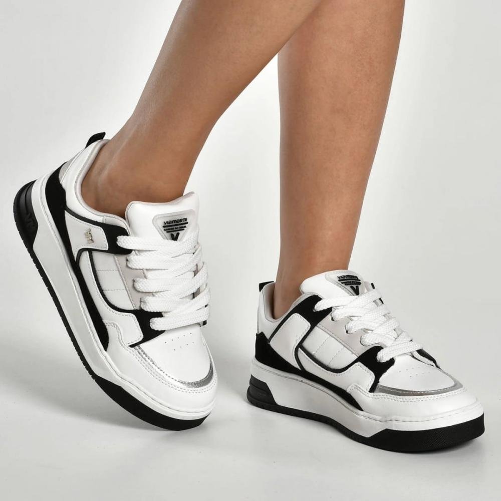 Tenis Via Marte 232-006-08 Preto/Branco 4