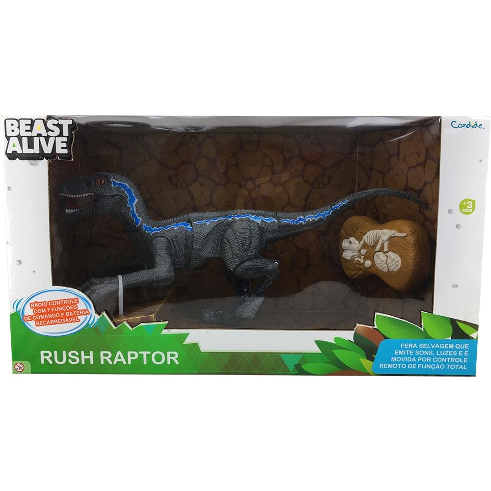 Dinossauro Beast Alive Rush Raptor ÚNICO 3