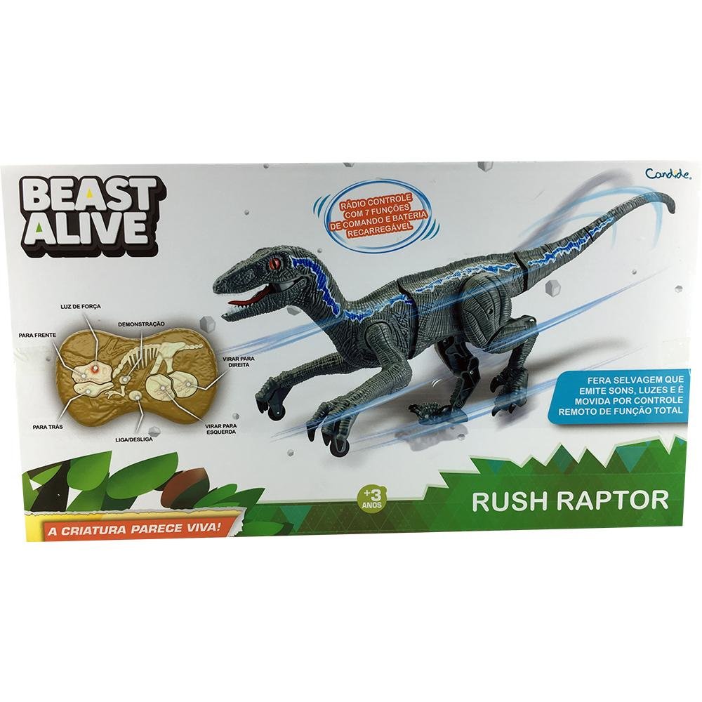 Dinossauro Beast Alive Rush Raptor ÚNICO 4