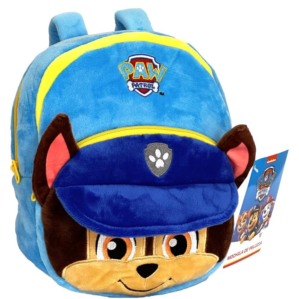 Mochila Infantil de Pelúcia Patrulha Canina Chase Azul 4