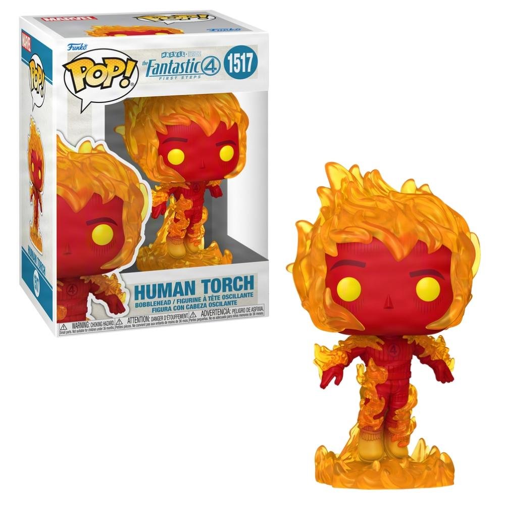 Boneco Funko Pop! Marvel Quarteto Fantástico - Tocha Humana ÚNICO 1