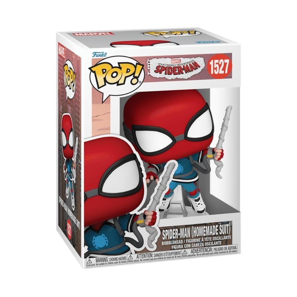 Boneco Funko Pop HomemAranha AmigãodaVizinhança TrajeCaseiro ÚNICO 2