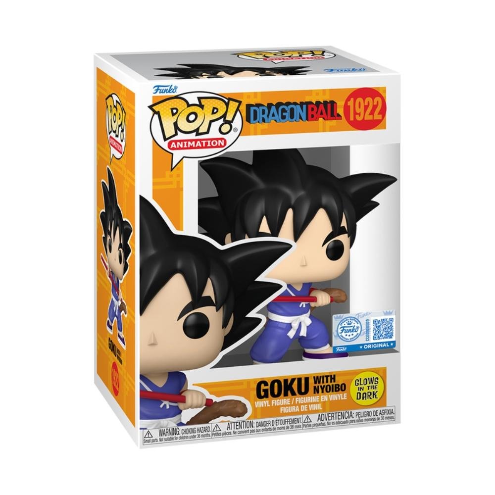 Boneco Funko Pop! Dragon Ball - Goku com Nyoibou (Glow) ÚNICO 2