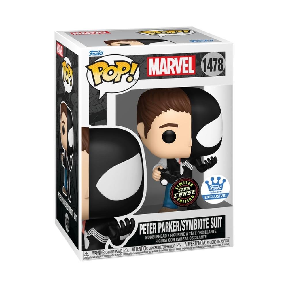 Boneco Funko Pop! Marvel Split - Peter/Homem-Aranha Preto ÚNICO 2