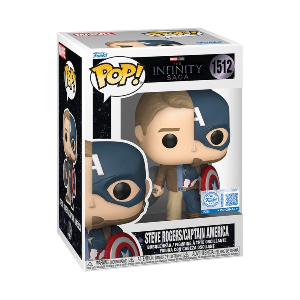 Boneco Funko Pop! Marvel Splits - Capitão América/Steve ÚNICO 2