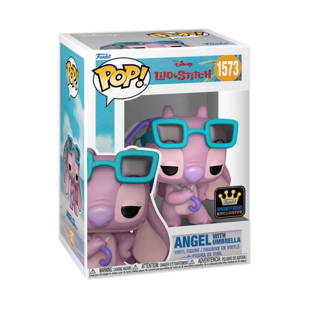 Boneco Funko Pop Disney Lilo & Stitch Angel com Guarda-Chuva ÚNICO 2