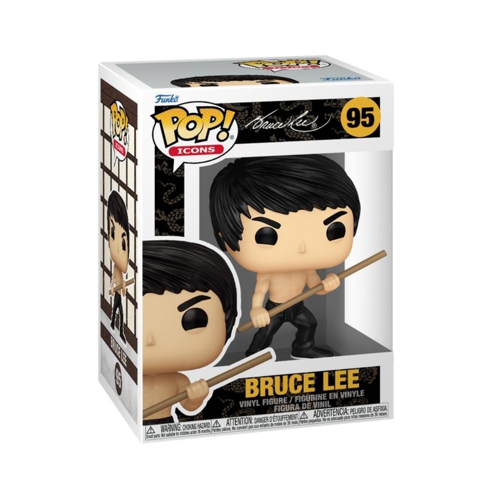 Boneco Funko Pop! Icons - Bruce Lee com Bastão Bo ÚNICO 2