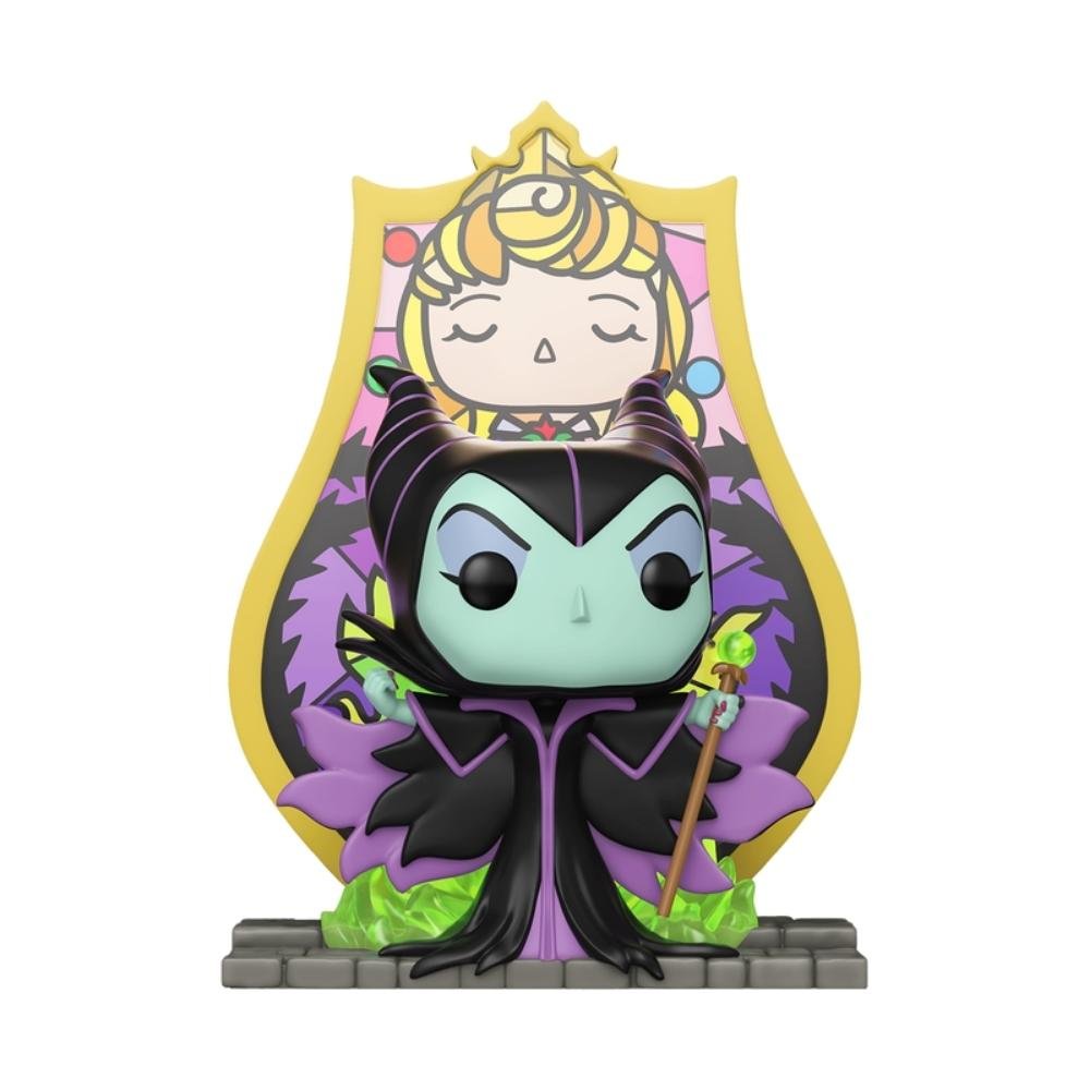 Boneco Funko Pop! Deluxe Disney Vilões - Malévola com Vitral ÚNICO 3