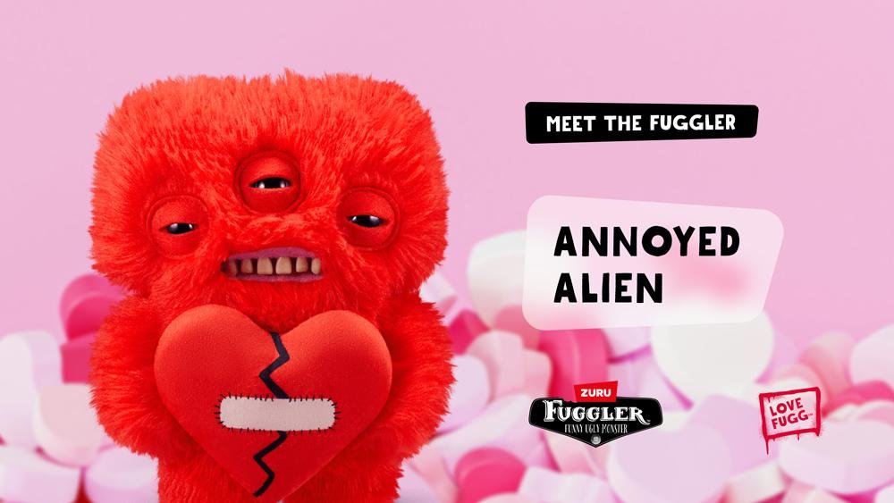 Kit 2 Pelúcias Fuggler Love Fuggs 23cm Rosa e Vermelho ÚNICO 5