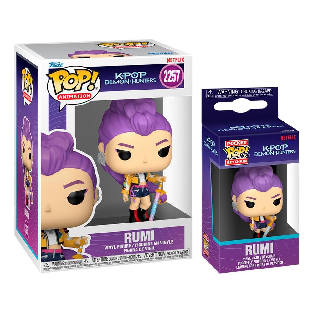 Kit Boneco Funko Pop! Guerreiras do K-Pop - Rumi + Chaveiro ÚNICO 8