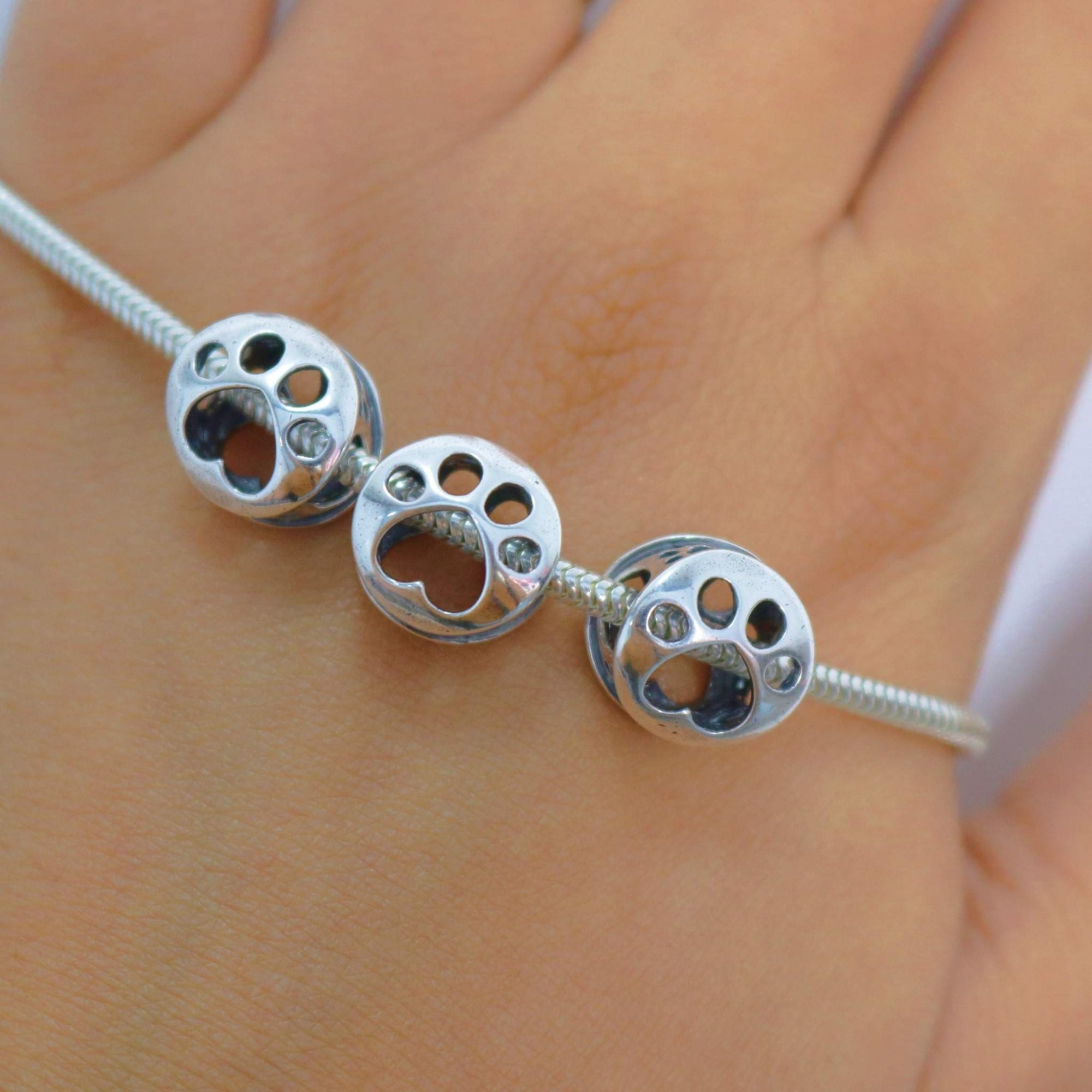 Berloque Separador Pata de Cachorro Prata 2