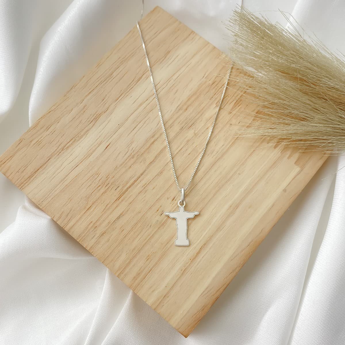 Colar de Prata Cristo Redentor Prata 3