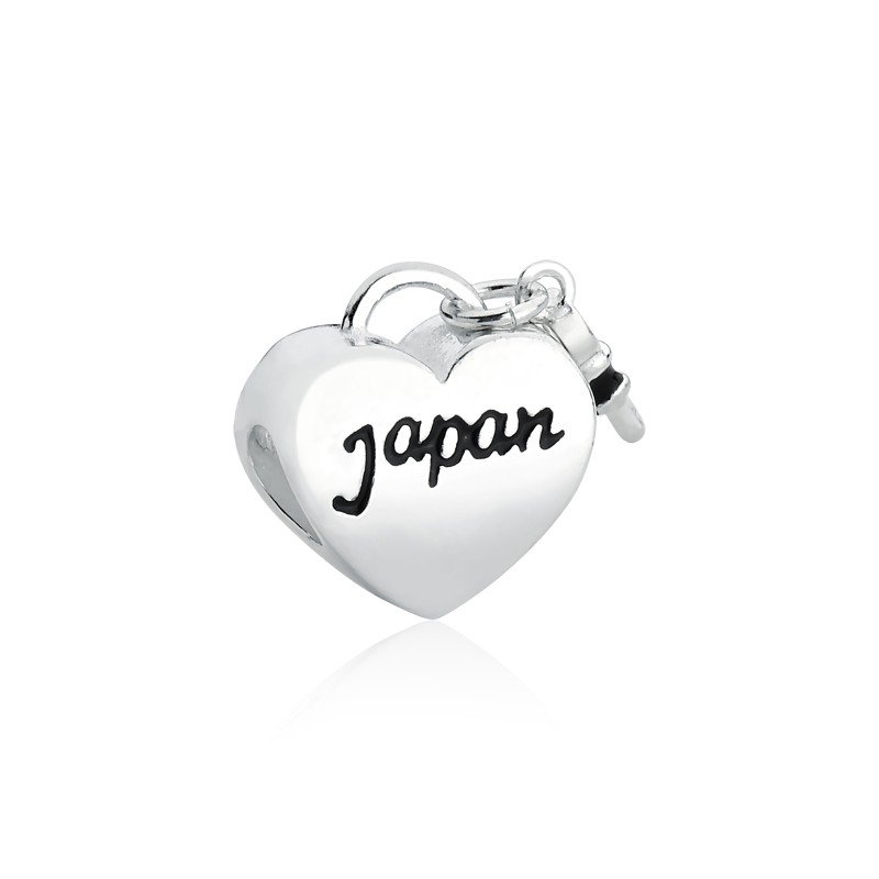 Berloque Coração Chave Japão Branco 2