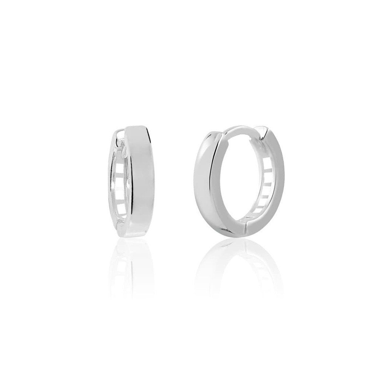 Brinco de Prata Argola Vazada Click P 0,8cm Prata 2