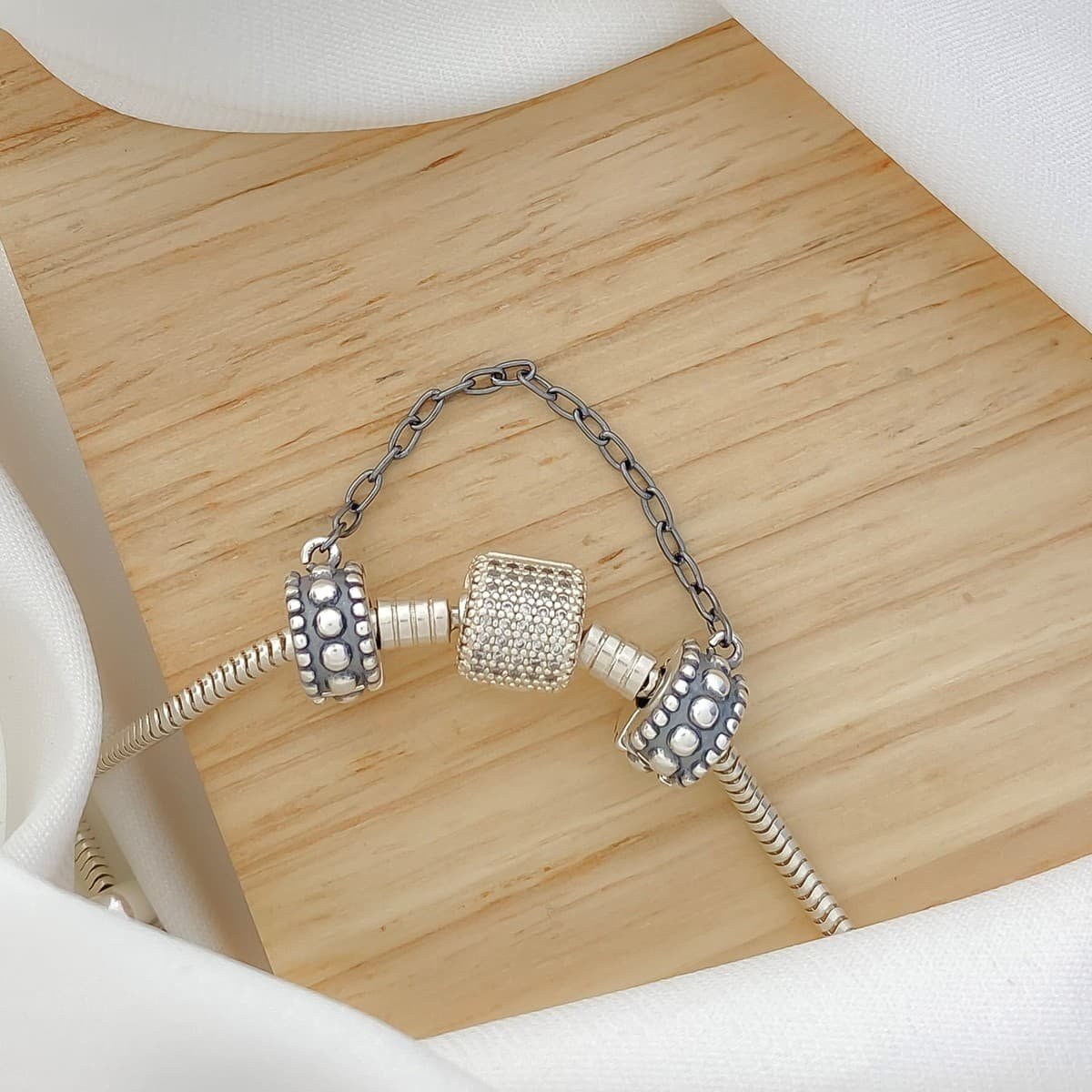 Trava de Segurança com Corrente II Prata 2