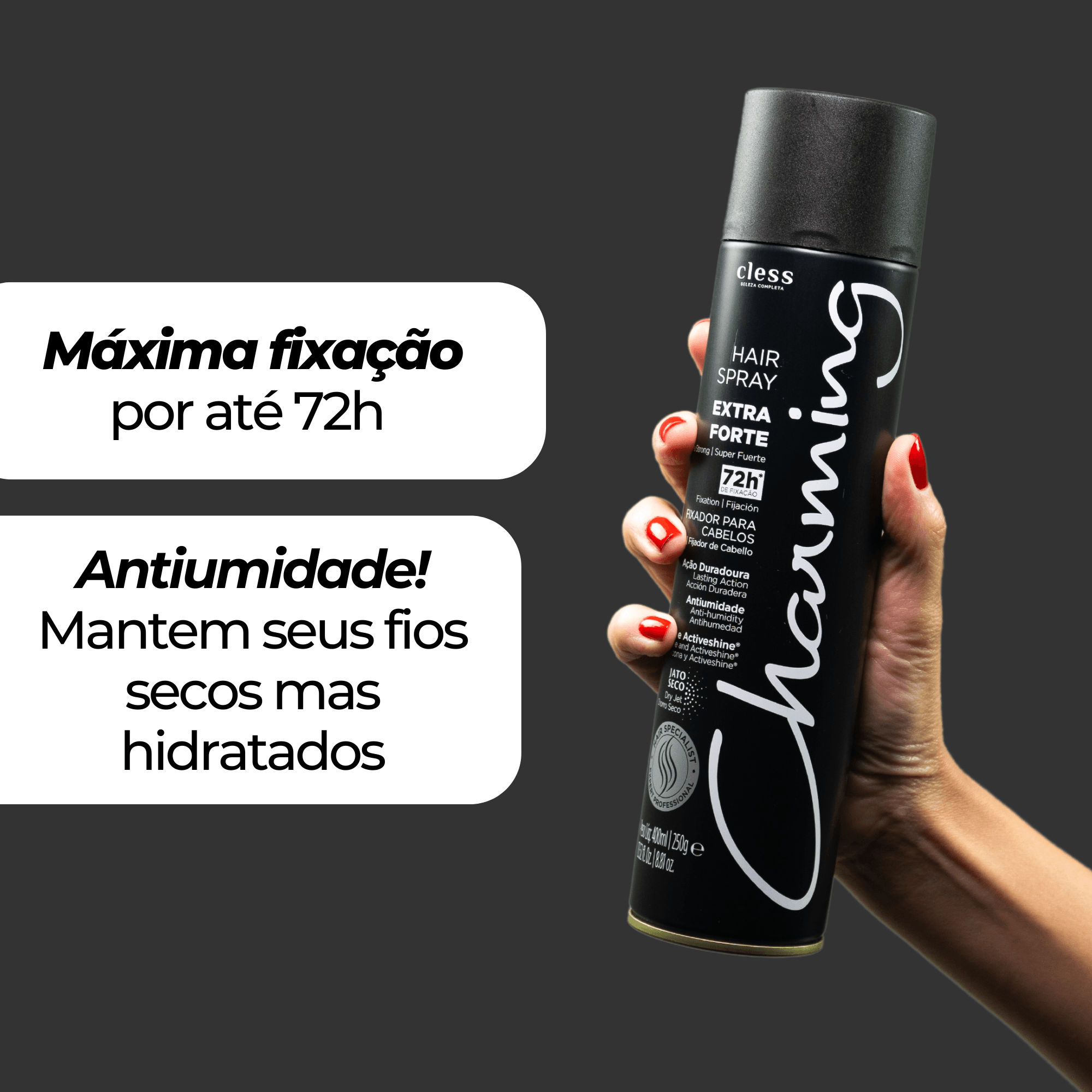 Charming Hair Spray Extra Forte Sem Perfume 400ml 400ml 3
