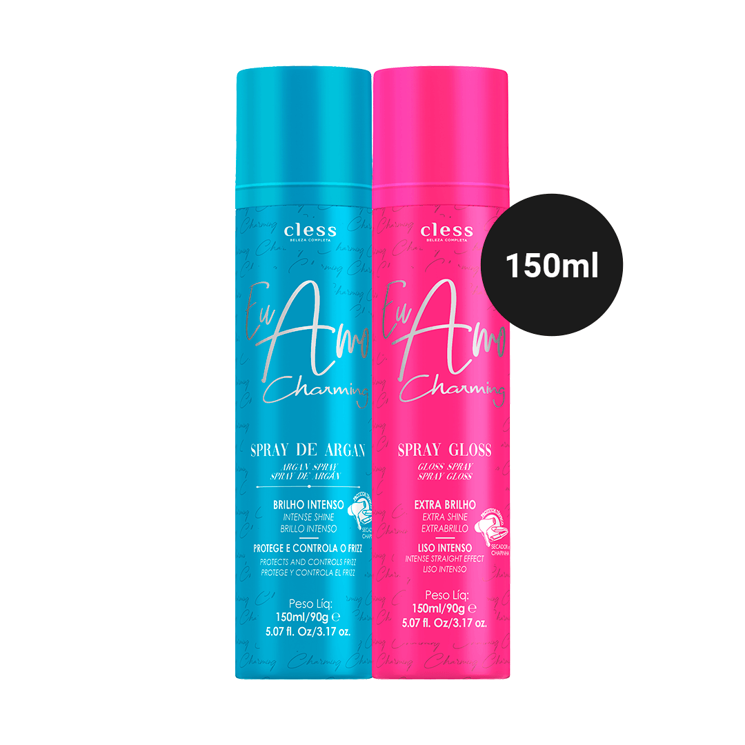 Kit Spray Argan + Spray Gloss Eu Amo Charming 150ml
