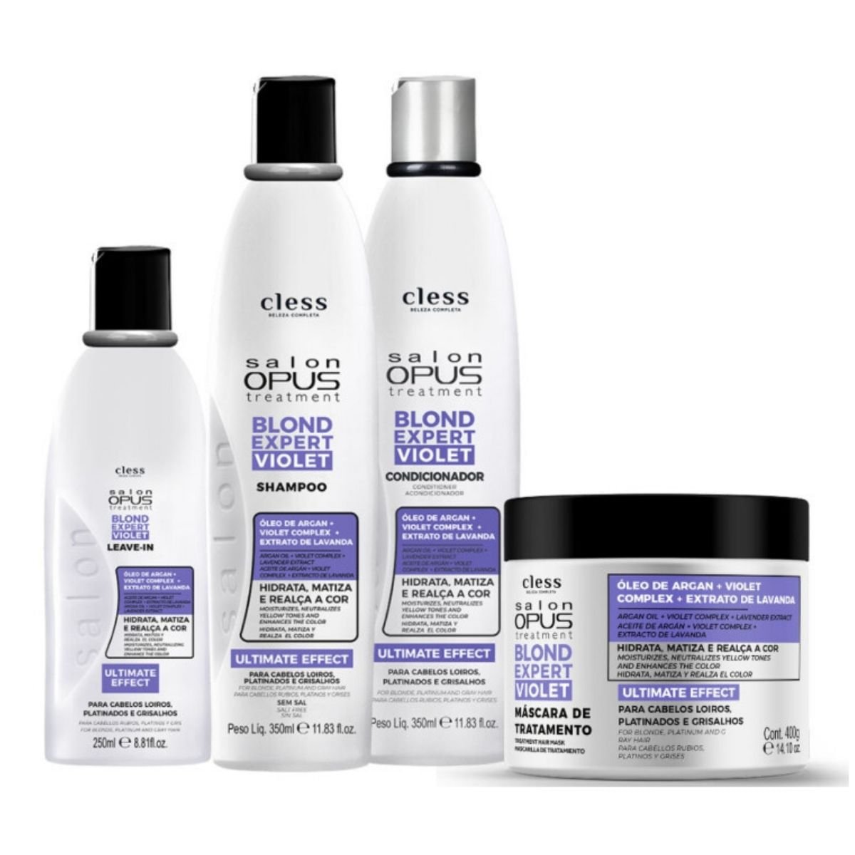 Kit Salon Opus Blond Expert Violet 4pc (Sh + Cond + L-in + Masc)