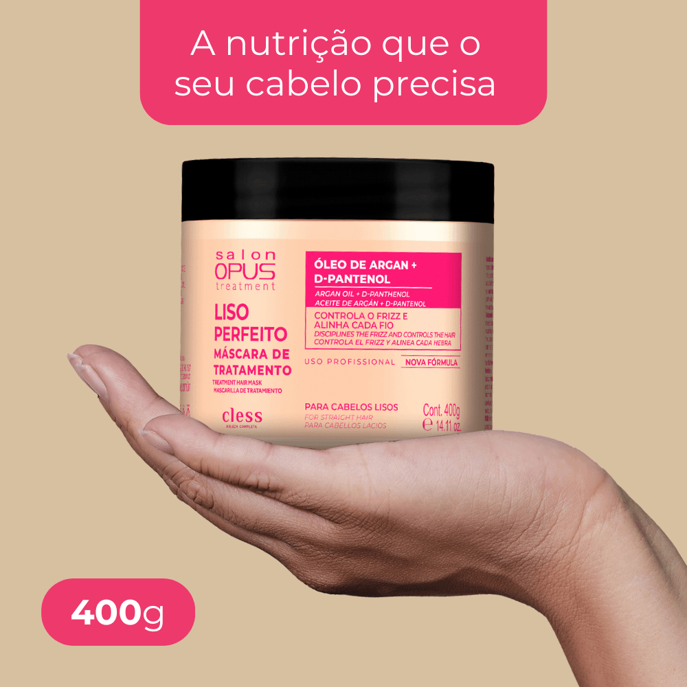 Máscara de Tratamento  Liso Perfeito Salon Opus 400g 400g 4