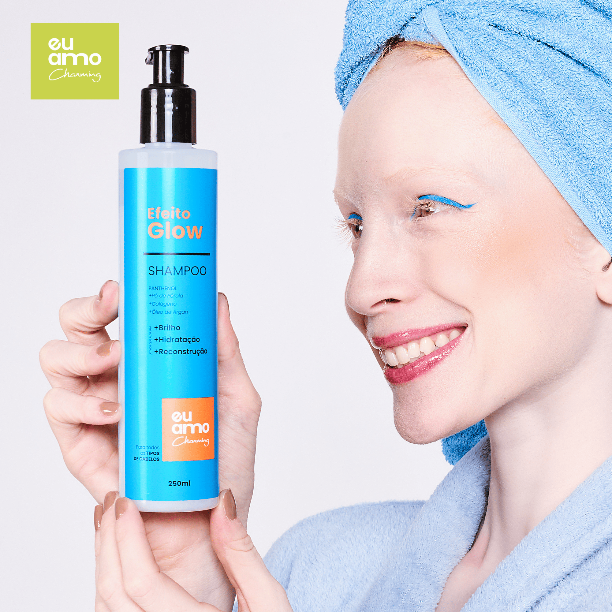 Shampoo Efeito Glow Nutritivo Argan 250ml Eu Amo Charming 250ml 4