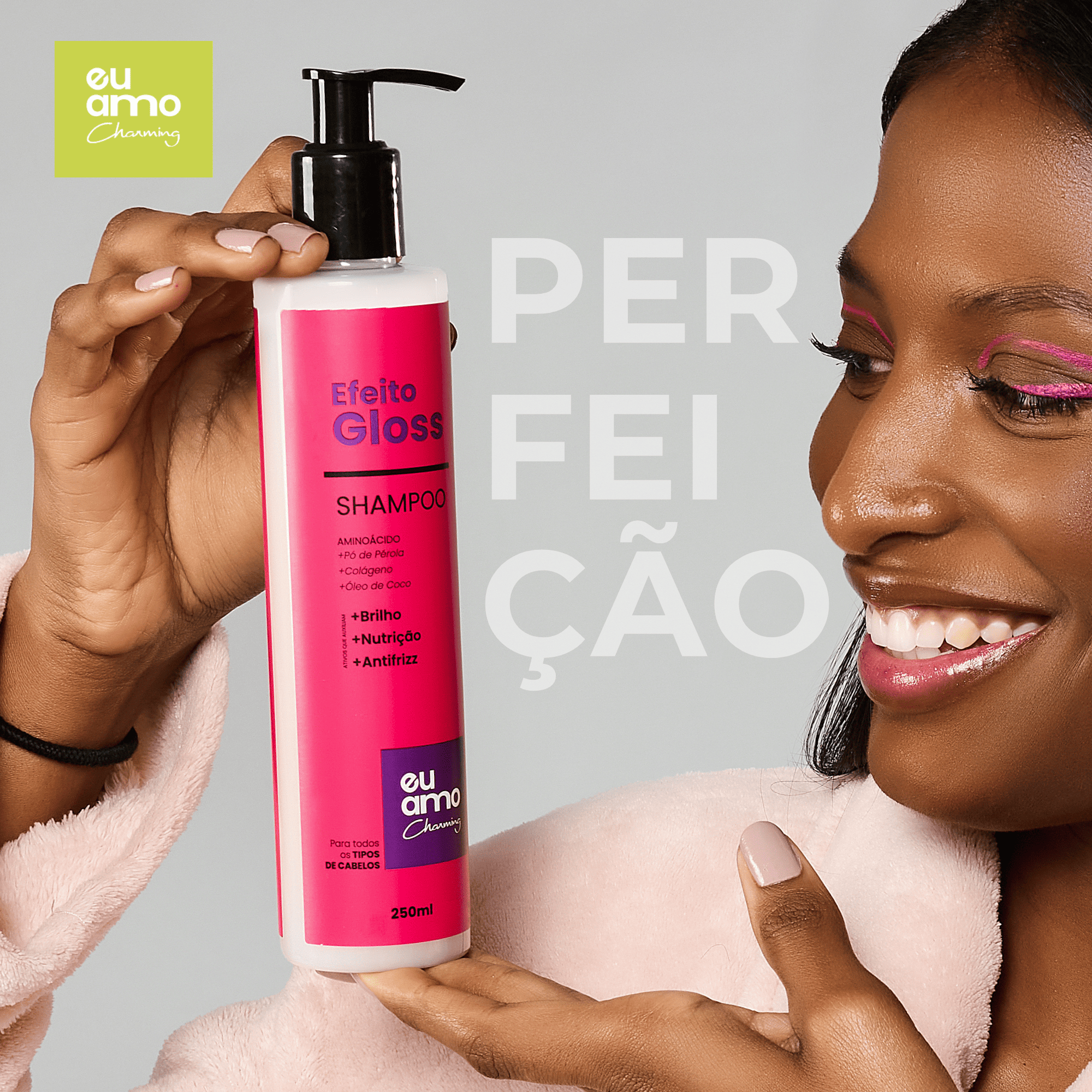 Shampoo Efeito Gloss Brilho Intenso Eu Amo Charming 250ML 250ml 3