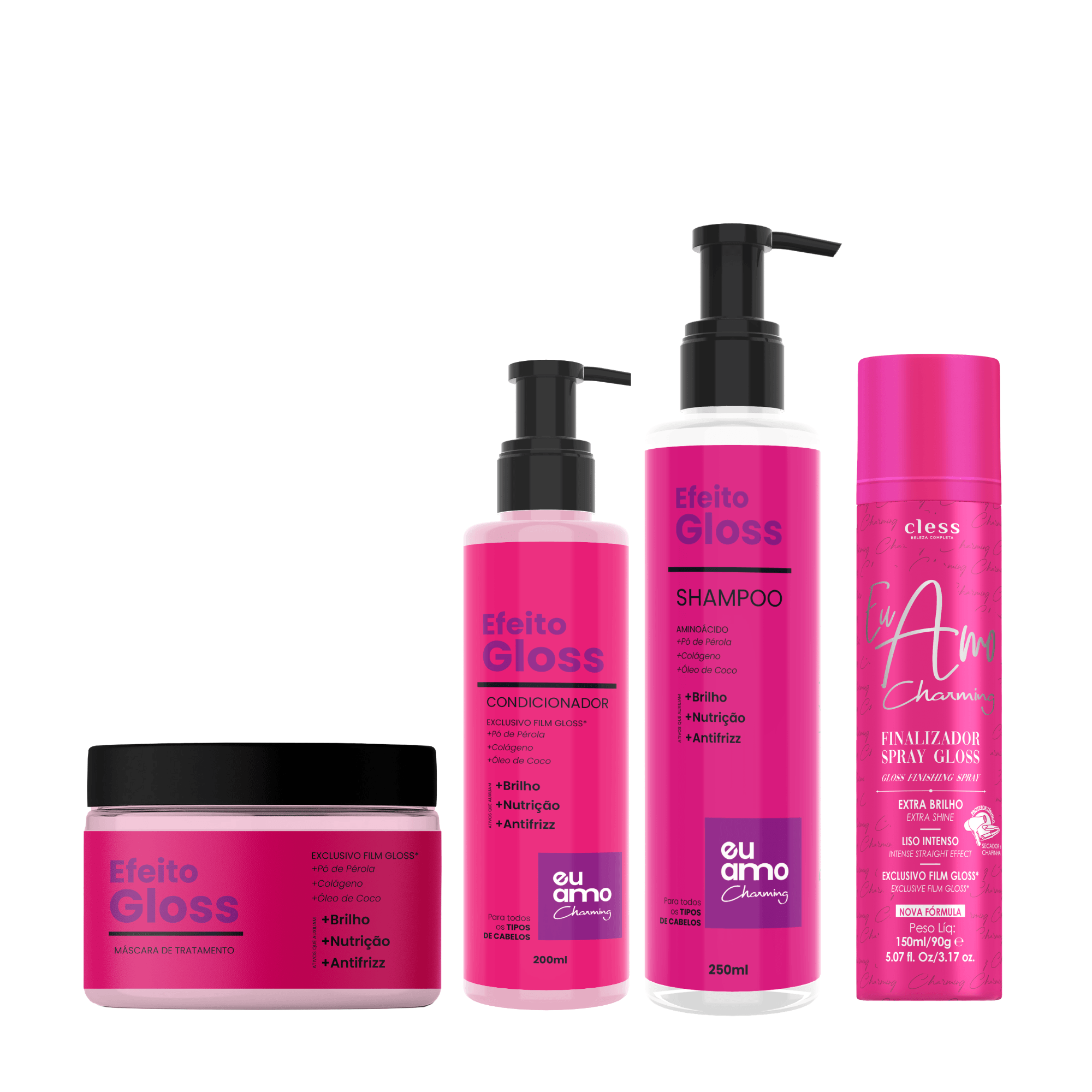 Kit Tratamento Efeito Gloss Completo Eu Amo Charming