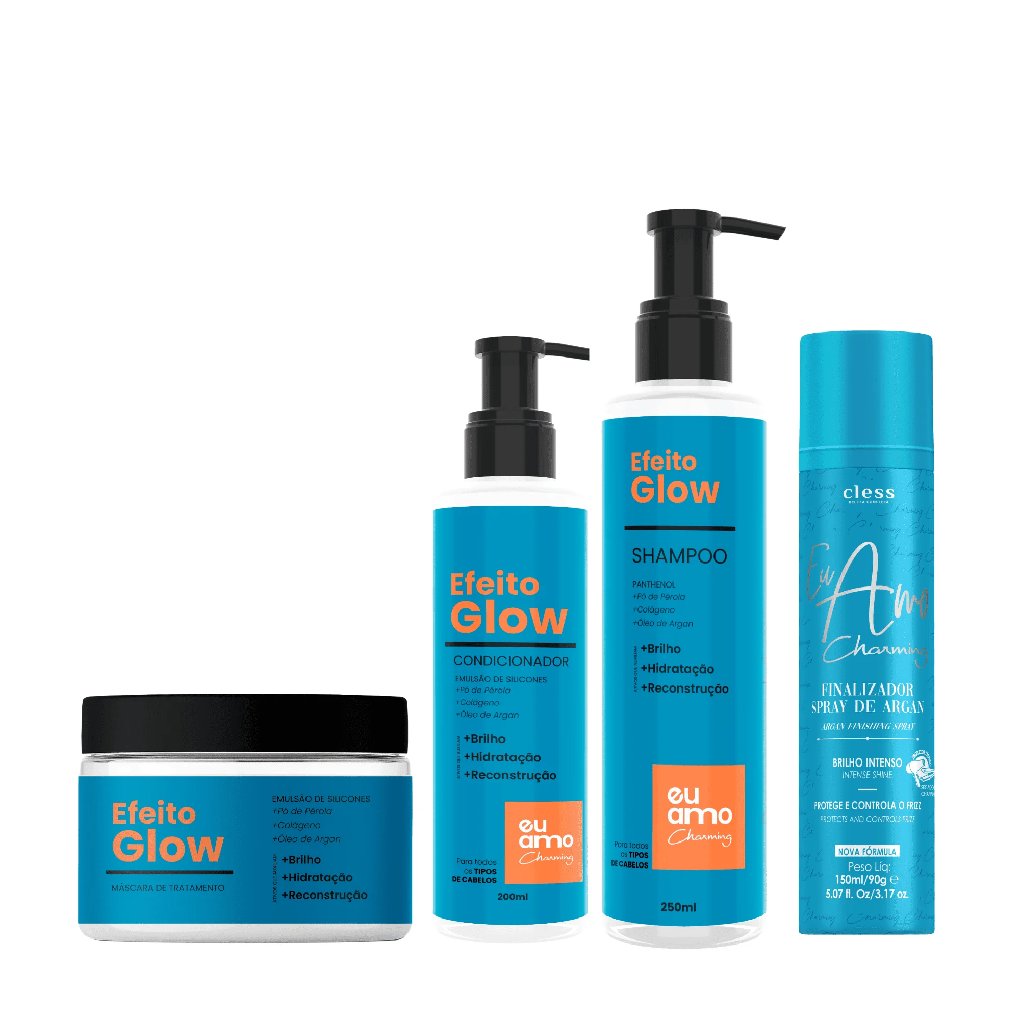 Kit Tratamento Argan Efeito Glow Completo Eu Amo Charming ÚNICO 9