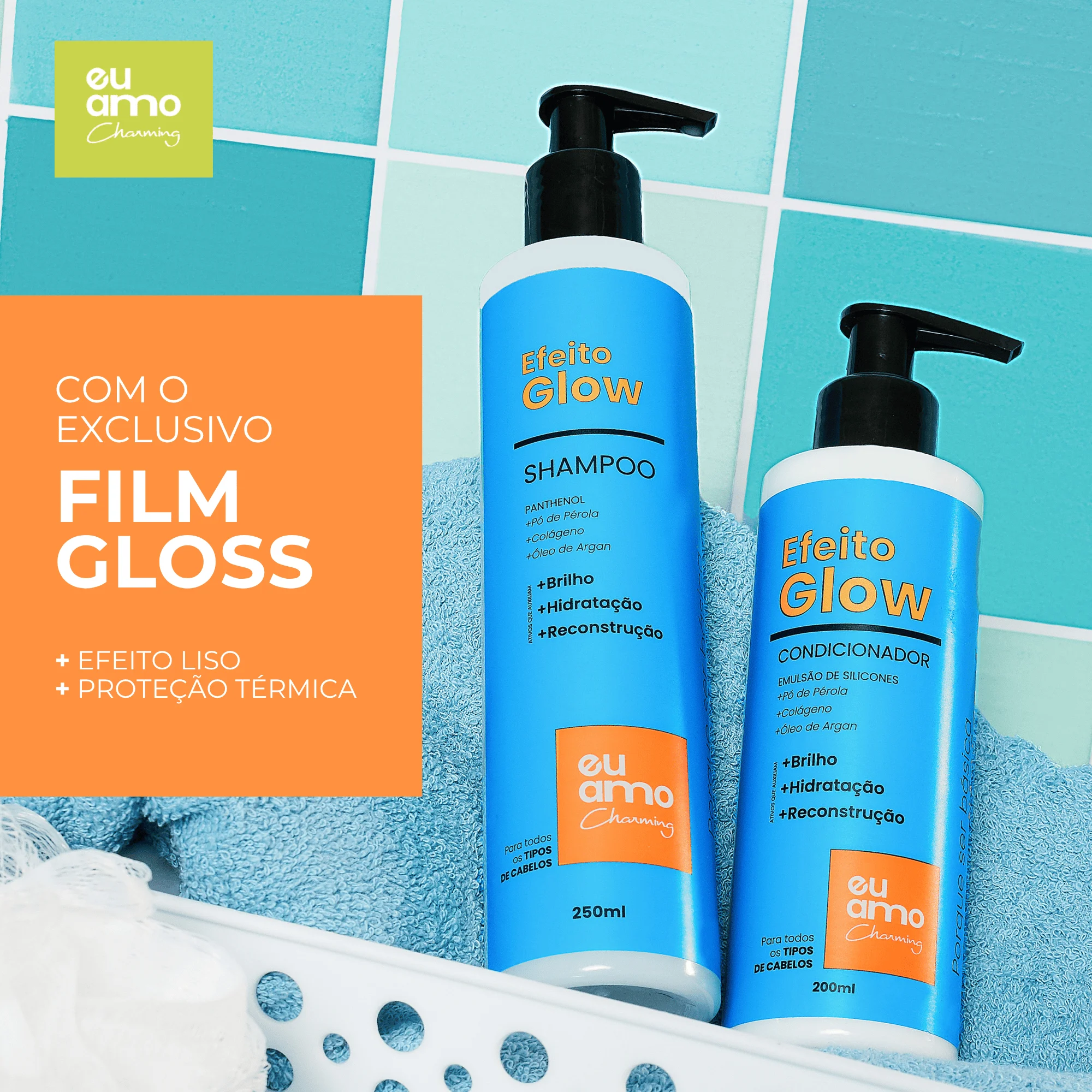 Kit Tratamento Argan Efeito Glow Completo Eu Amo Charming ÚNICO 2