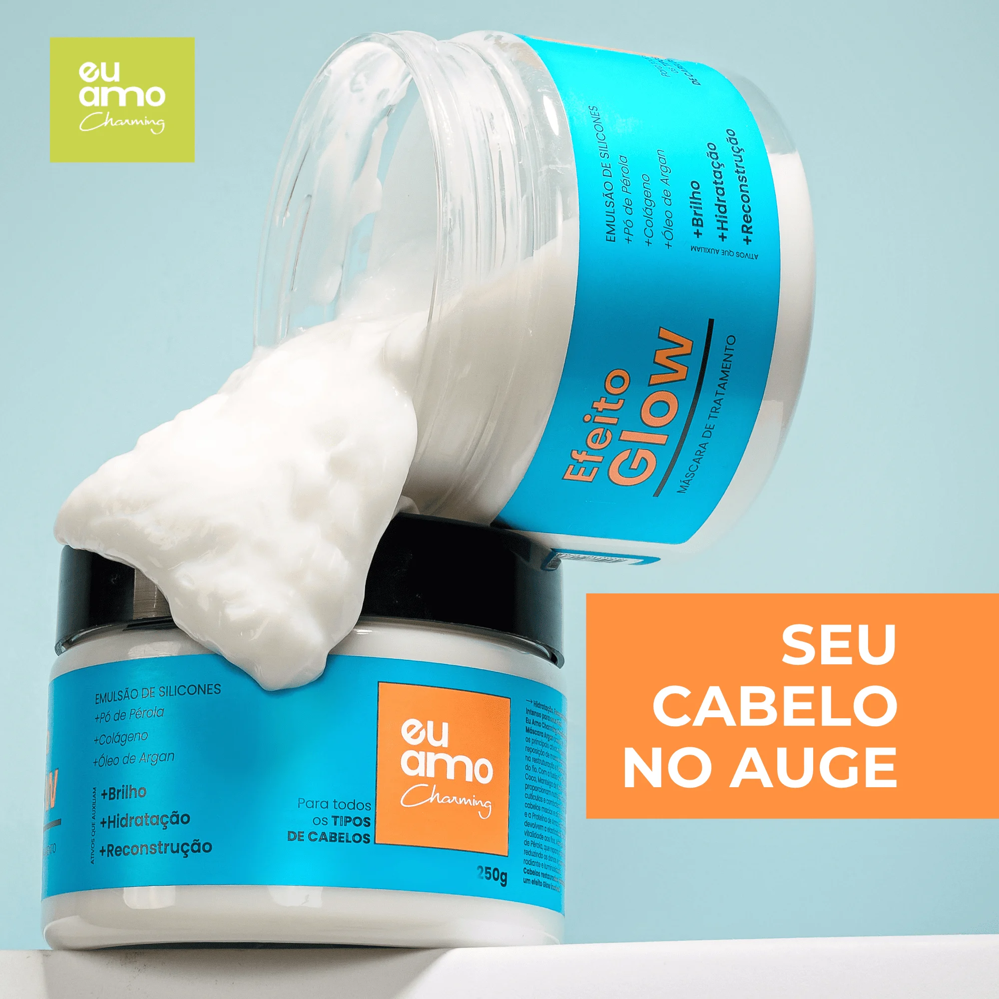 Kit Tratamento Argan Efeito Glow Completo Eu Amo Charming ÚNICO 4
