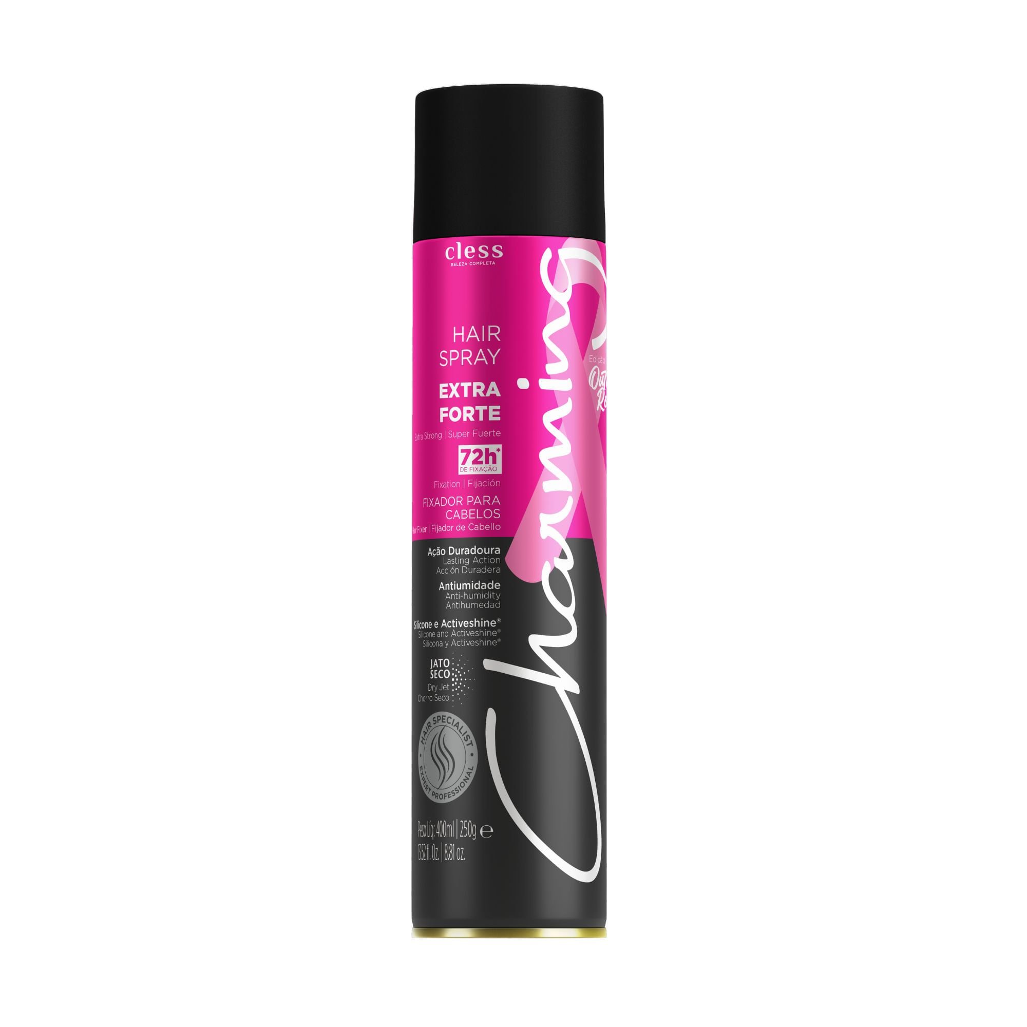 Charming Hair Spray Extra Forte Outubro Rosa Edição limitada 400ml 400ml 1