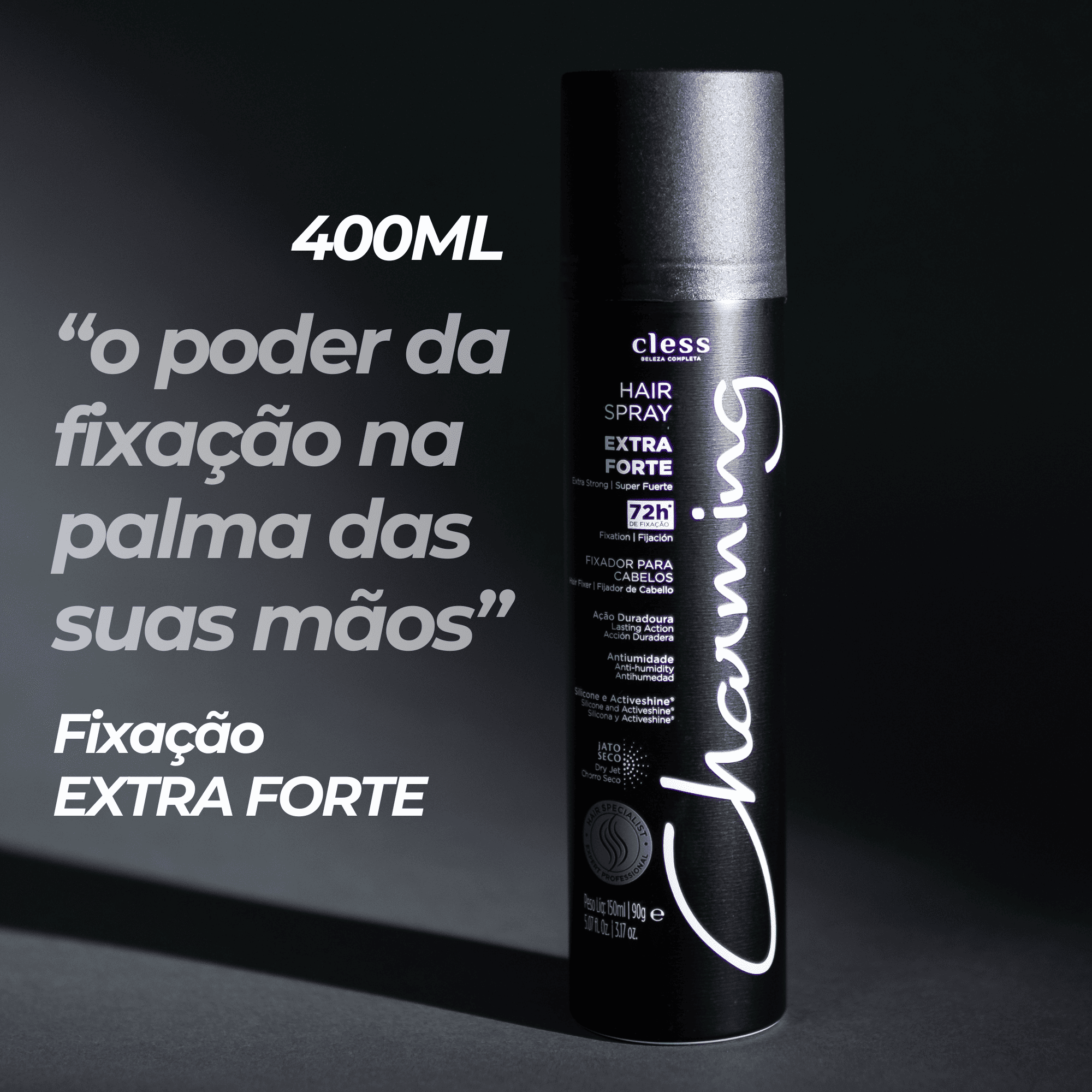 Charming Hair Spray Extra Forte Outubro Rosa Edição limitada 400ml 400ml 4
