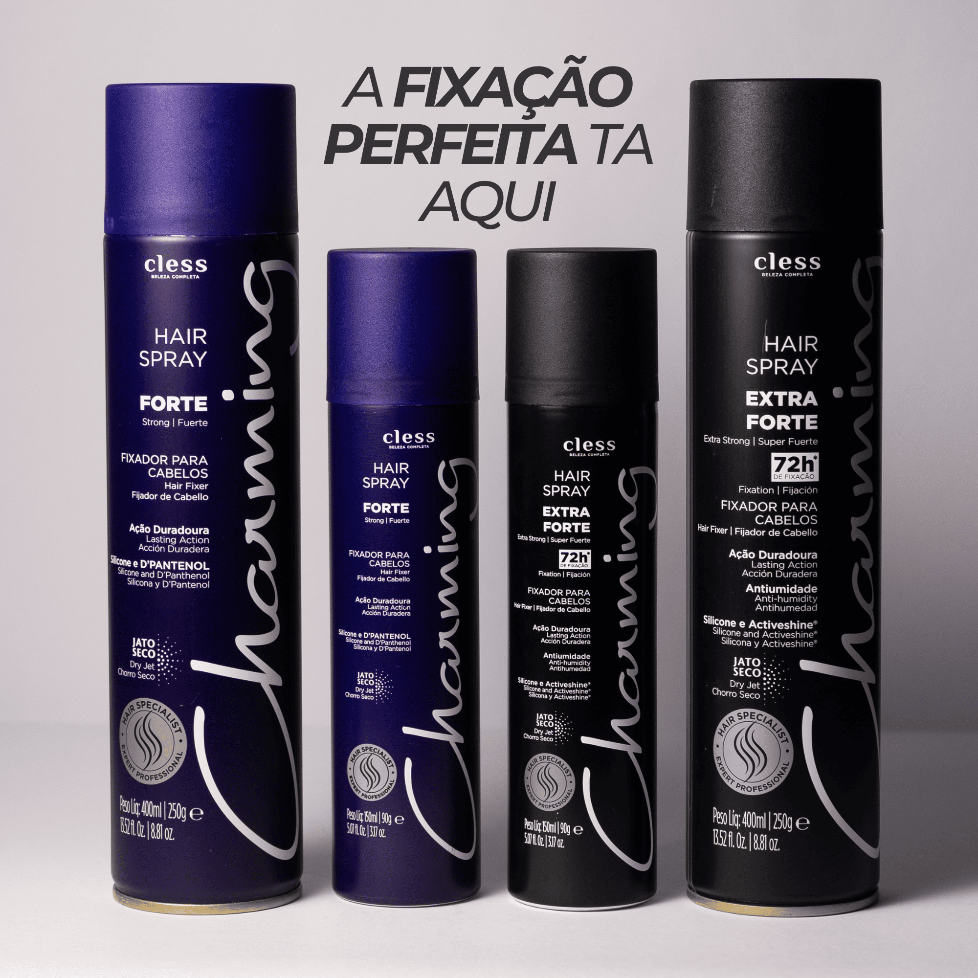 Charming Hair Spray Extra Forte Outubro Rosa Edição limitada 400ml 400ml 5