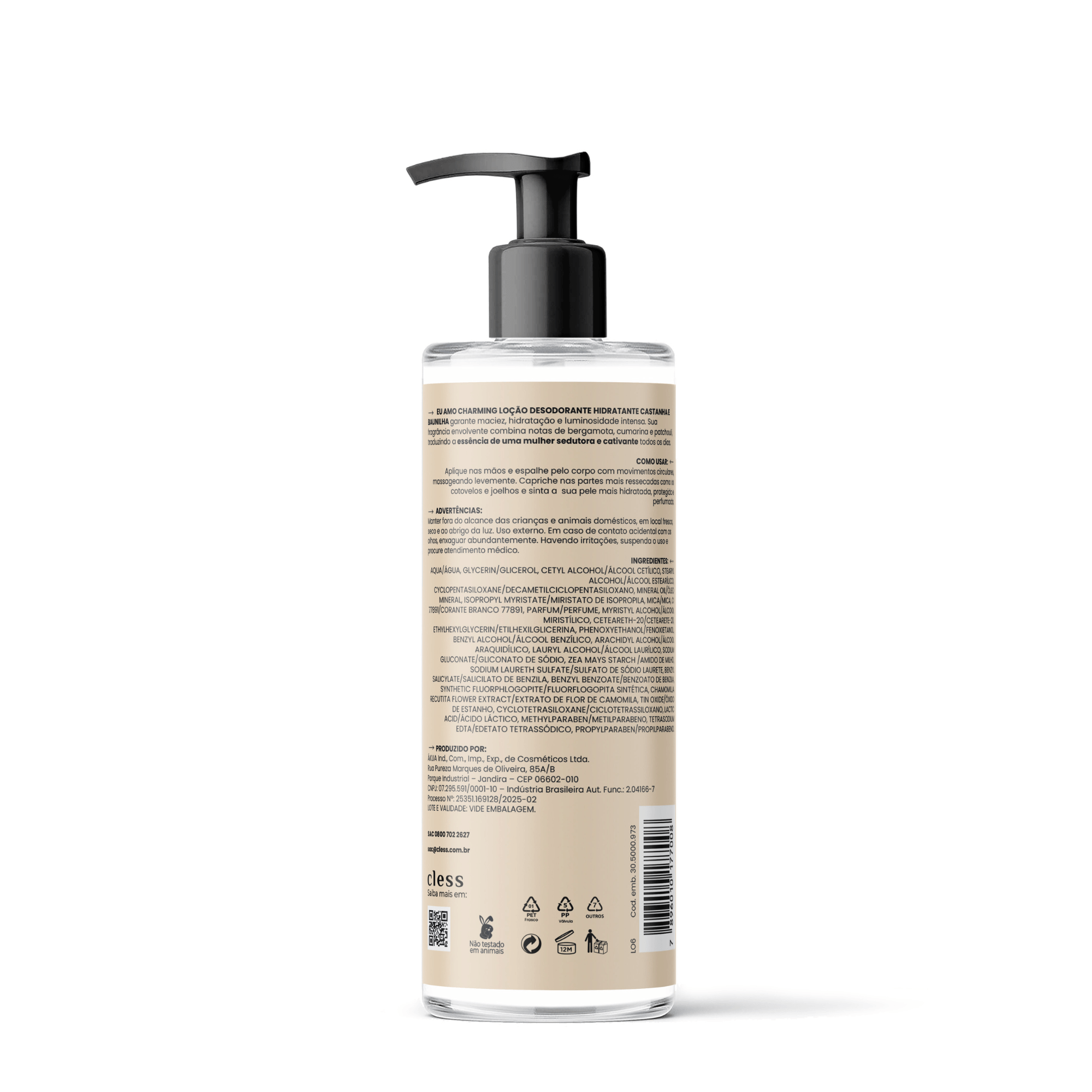 Eu Amo Charming Loção Desodorante Hidratante Castanhas e Baunilha 200g 200ml 2