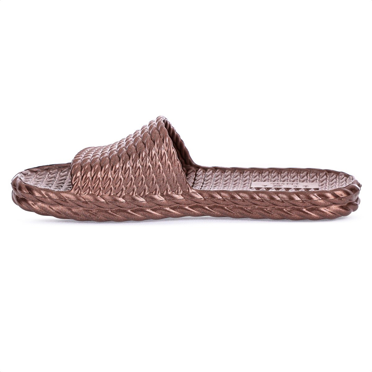 Chinelo Slide Brizza Arezzo EVA Bronze Metal - Feminino Marrom 2