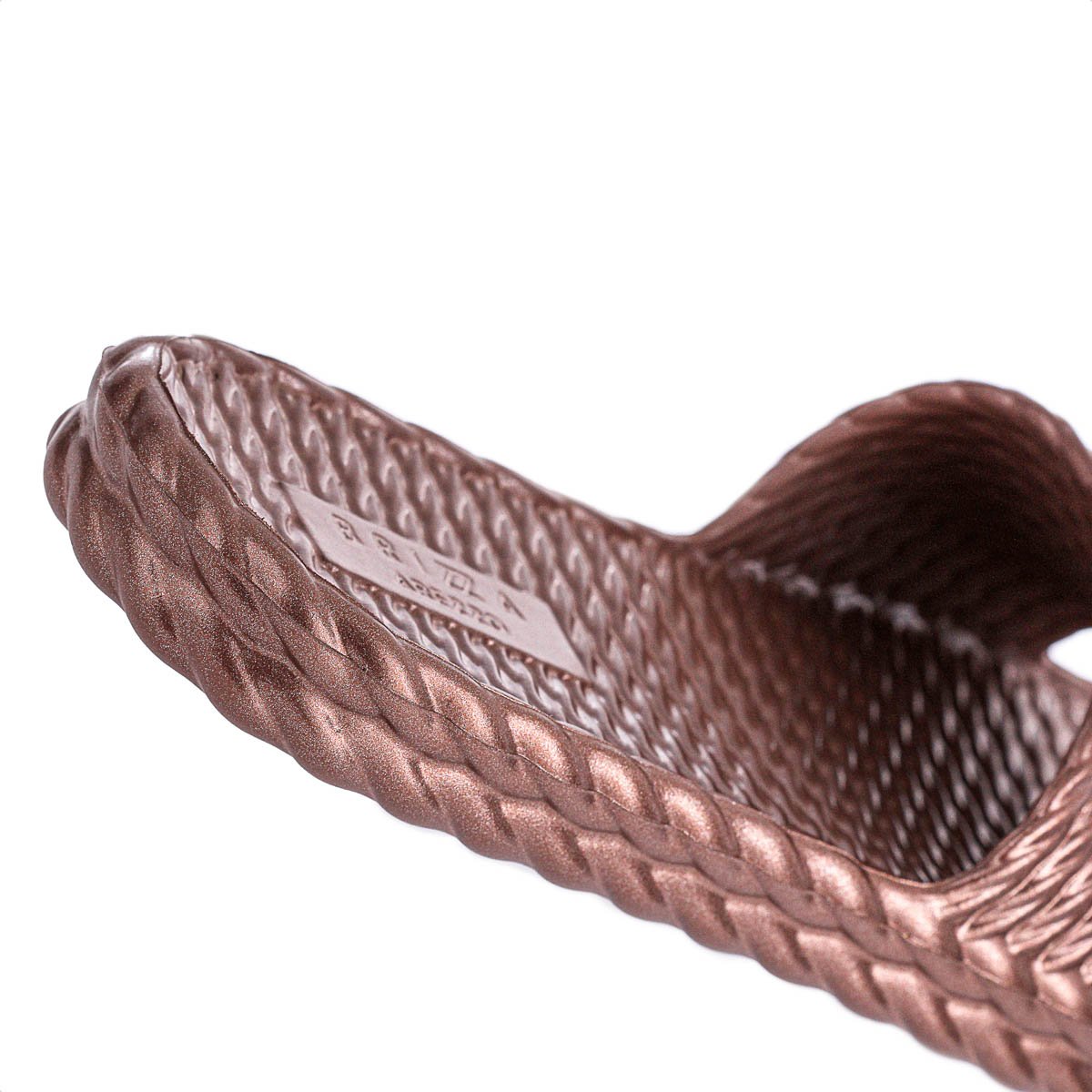 Chinelo Slide Brizza Arezzo EVA Bronze Metal - Feminino Marrom 8